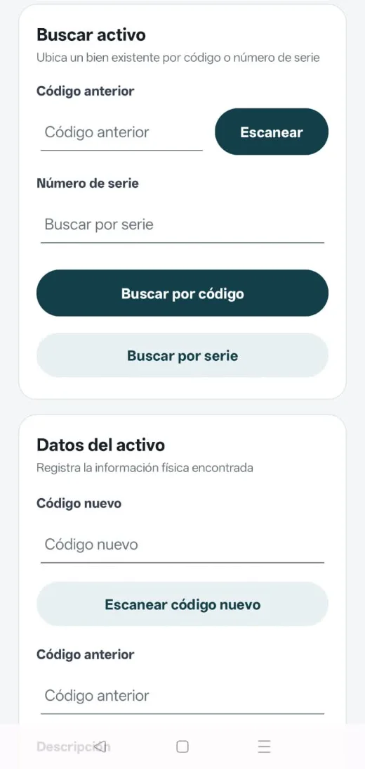 Pantalla de la app KIOR: Registrar y validar